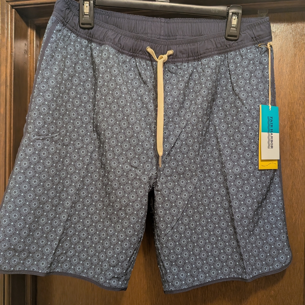 Fair Harbor Blue Swim Trunks with Elastic Waistband